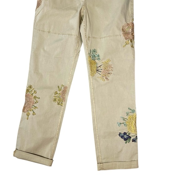 NWT SUNDANCE Floral Embroidered Cargo Boyfriend Pants - Picture 5 of 9